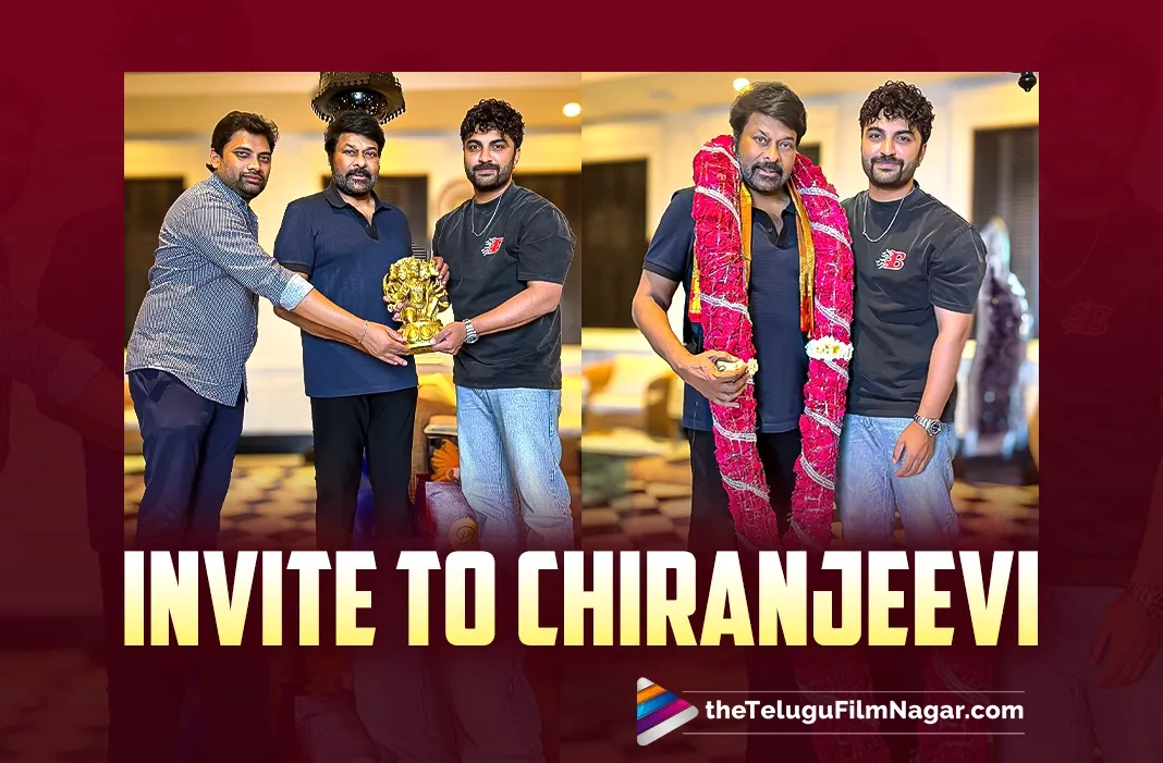 Vishwak Sen, Sahu Garapati call on Chiranjeevi to      invite him for Laila event